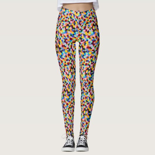 Stippen Gumballs heldere, levendige kleuren Leggings (Voorkant)