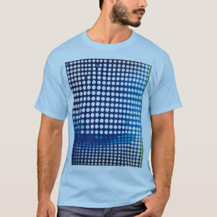 Stippen halftoon wit en blauw kleurpatroon gradiaa t-shirt