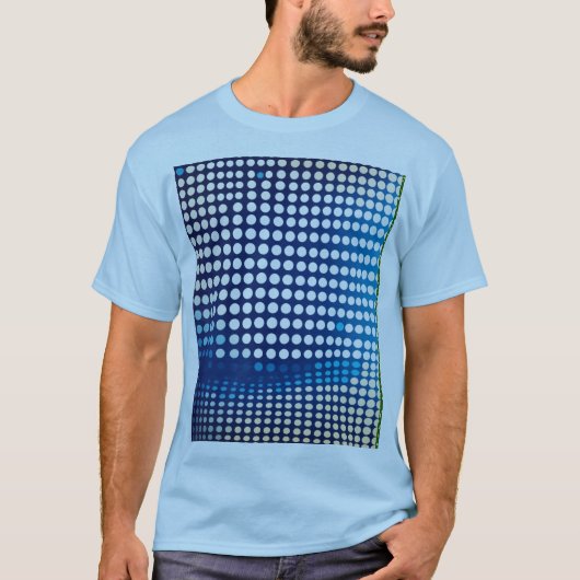 Stippen halftoon wit en blauw kleurpatroon gradiaa t-shirt (Voorkant)