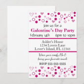 Stippen Hearts Galentine’s of Valentijnsdag Party Kaart (Voorkant / Achterkant)