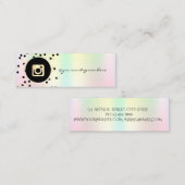 Stippen, Holografische Iridescent Instagram Social Mini Visitekaartje (Voorkant / Achterkant)