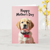 Stippen Hondje Liefde Kaart (Gele Bloem)