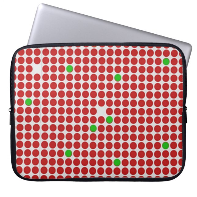 Stippen Horizontaal grafisch patroonrood wit Laptop Sleeve (Voorkant)
