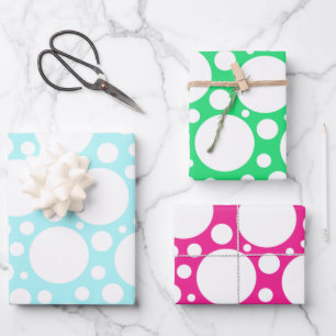 Stippen in 3 Kleuren Inpakpapier Vellen