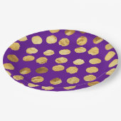 Stippen in de goudwinning op Paarse achtergrond Papieren Bordje (Gekanteld)