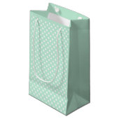 stippen in pastel mintgroen klein cadeauzakje (Voorkant Gekanteld)