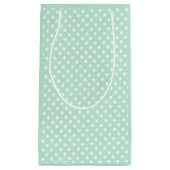 stippen in pastel mintgroen klein cadeauzakje (Voorkant)