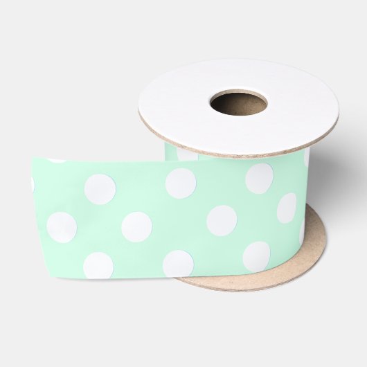 stippen in pastel mintgroen satijnen lint (Spoel)