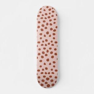 Stippen in Peach en Brown Dalmatian Spots Persoonlijk Skateboard