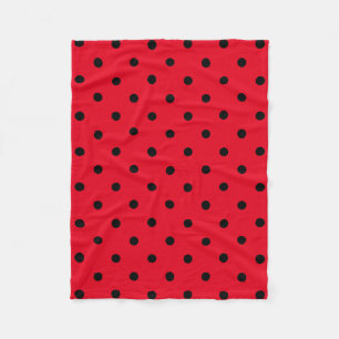 Stippen in rood en zwart fleece deken