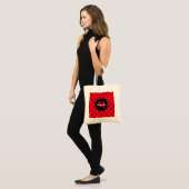 Stippen in rood en zwart tote bag (Voorkant (model))