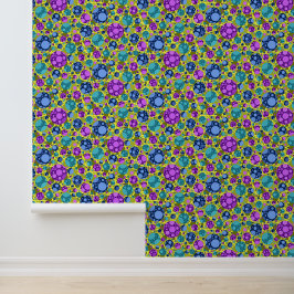 Stippen in Roze Blauw Turquoise Sticker en verwijd Behang