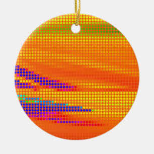 STIPPEN KARAKTER VOOR COLORFUL RETRO RAINBOW KERAMISCH ORNAMENT