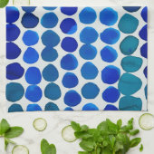 Stippen keukenhanddoek in blauw (Gevouwen)