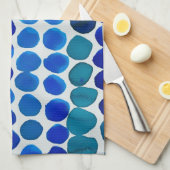 Stippen keukenhanddoek in blauw (Quarter Fold)