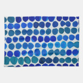 Stippen keukenhanddoek in blauw (Horizontaal)