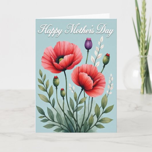 Stippen Klaproos Bloemkaart Kaart (Voorkant)
