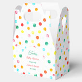 Stippen kleurrijke tweelingen Baby shower Bedankdoosjes (Geopend)