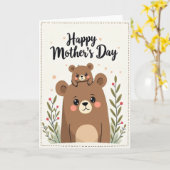 Stippen Mama Beer Dag Kaart (Gele Bloem)