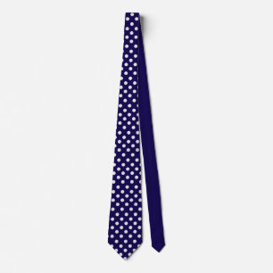 Stippen marineblauw en wit stropdas