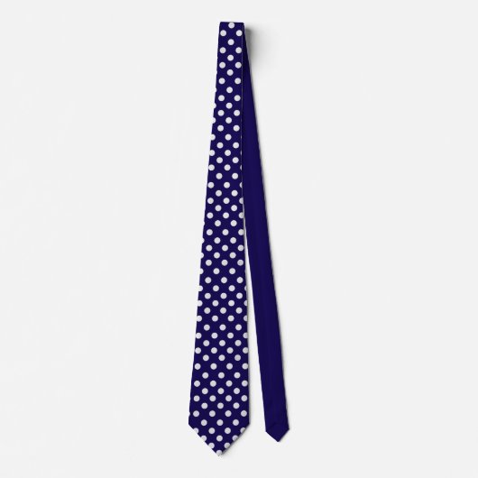 Stippen marineblauw en wit stropdas (Voorkant)
