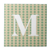 Stippen met bladerijkruis met een monogram tegeltje (Voorkant)
