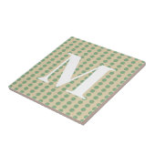 Stippen met bladerijkruis met een monogram tegeltje (Zijkant)