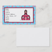 Stippen met blauwe en roze retro visitekaartje (Voorkant / Achterkant)