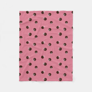 Stippen met bloemetjes op roze achtergrond fleece deken