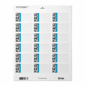 Stippen met Bright Aqua & Black Damask-apparaten v Etiket (Full Sheet)