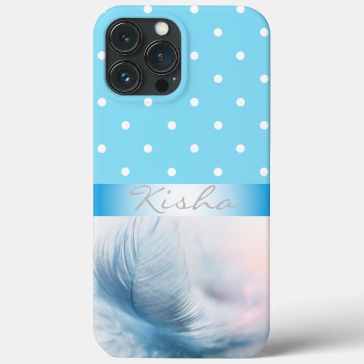 Stippen met een aangepaste blauwe doezelaar Case-Mate iPhone case (Achterkant)