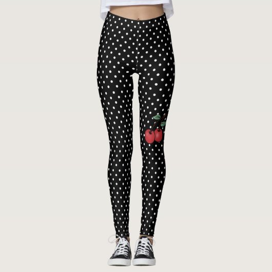 stippen met een kersenaccent en leggings (Voorkant)