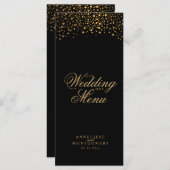 Stippen met gouden op de huwelijksdag in het zwar menu (Voorkant / Achterkant)