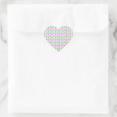 Stippen met kleur hart sticker (Tas)
