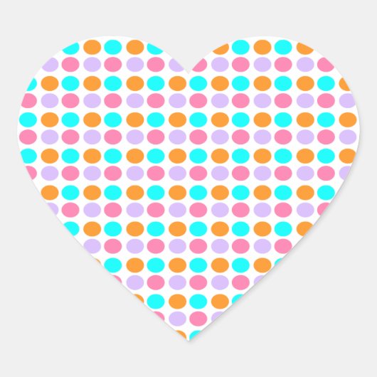 Stippen met kleur hart sticker (Voorkant)