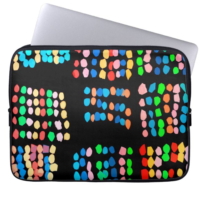 Stippen met kleur laptop sleeve (Voorkant)