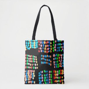 Stippen met kleur tote bag