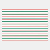 Stippen met kleurrijke strepen en kerstfeestdagen inpakpapier vel (Voorkant)