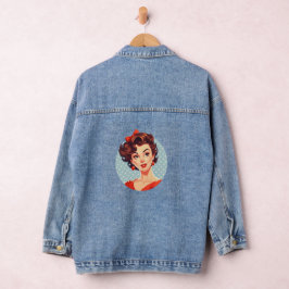 stippen met pin-uppolka denim jacket