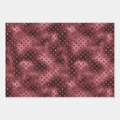 Stippen met roodgroene goudkerstfeestjes inpakpapier vel (Voorkant)