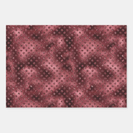 Stippen met roodgroene goudkerstfeestjes inpakpapier vel