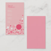 Stippen met roze retro visitekaartje (Voorkant / Achterkant)