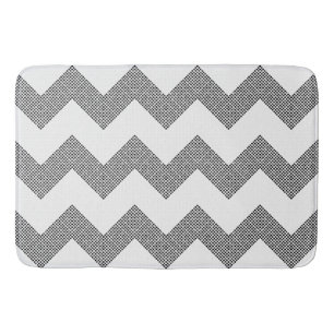 Stippen met zwarte en witte Chevron Badmat