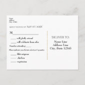 Stippen met zwarte en witte kaviaar Moderne bruilo Uitnodiging Briefkaart (Achterkant)