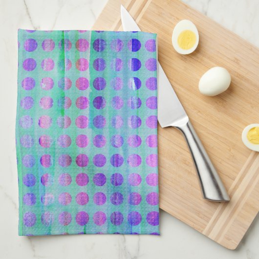 Stippen mini Periwinkle wassen Theedoek (Quarter Fold)