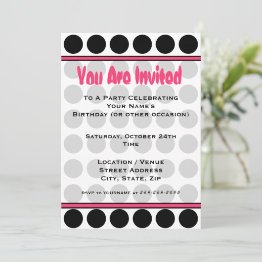 Stippen Mode Uitnodiging (Staand voorkant)