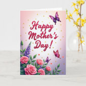 Stippen Moeder Liefde Kaart (Gele Bloem)