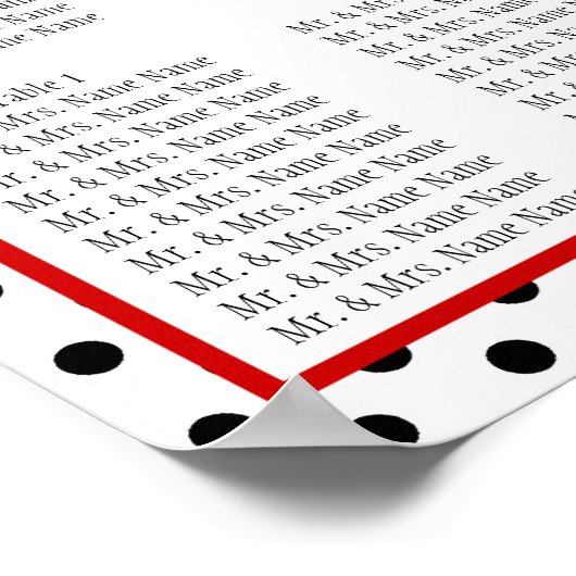 Stippen Monogram rood sjabloon Poster (Hoek)