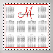 Stippen Monogram rood sjabloon Poster (Voorkant)