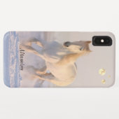 Stippen, mooi wit paard & strand Case-Mate iPhone case (Achterkant (horizontaal))